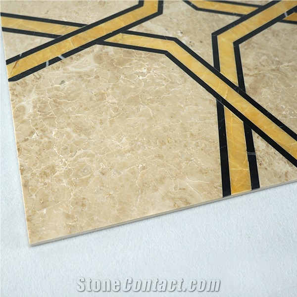 Beige Marble Flooring Laminated Thin Marble