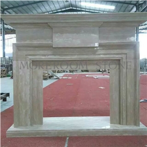 Chinese Factory Beige Marble Fireplace Design Ideas, Natural Stone Fireplace Decorating, Fireplace Insert, Marble Fireplace, Marble Medallion Fireplace