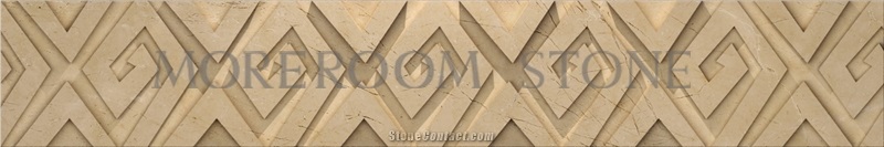 Oman Marble Molding & Border Oman Rose Marble Beige Marble Cnc Wall Panels Walling Tiles Thin Laminated 3d Skirting 3d Wall Panels