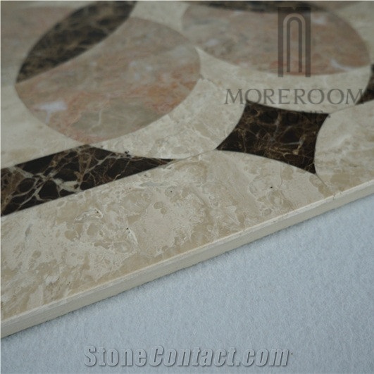Turkey Feslikan Oscar Beige Marble Composite Marble Panel, Fashion Design Home Decor Marble Price, Composited Marble Waterjet Medallion Tiles