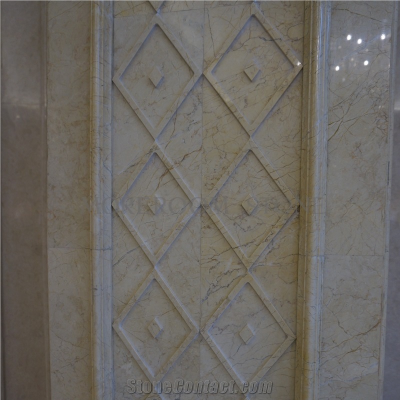 Turkish Marble Beige Marble Tiles Building Stones 3d Decor Boder Cnc Carving Marble Stone Marble Columns Indoor Decorative Columns Wall Art Panel Faux Marble Wall Panels Composited 3d Wall