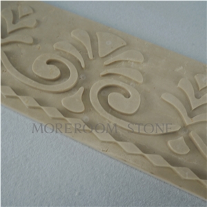 Turkish Marble Stone Magnolia Beige Marble Walling Tiles 3d Wall Panels Cnc Wall Panels Composited Marble 3d Decoration Ceramic Backed 3d Wall Tiles
