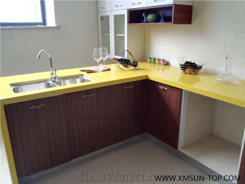 Light Yellow Quartz Stone /Engineered Stone /Artificial Stone Kitchen Countertop /Solid Surface Top/Quartz Countertop/Silestone