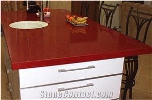 Marple Red Quartz Stone Kitchen Countertop/Engineered Stone Kitchen Top/Artificial Stone Countertop /Solid Surface Top/Quartz Countertop/Silestone