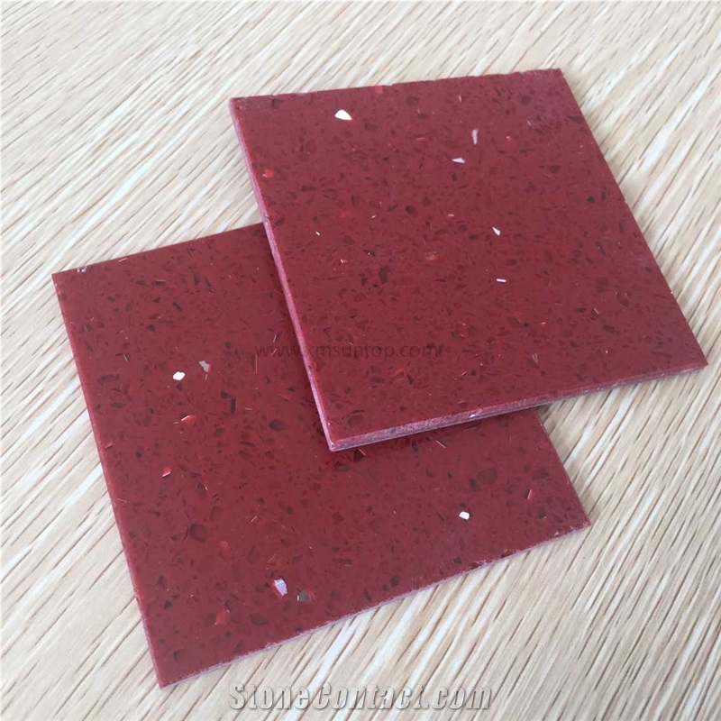 Marple Red Quartz Stone Slab/Engineered Stone Slab/Artificial Stone Slab/Solid Surface Slab/Quartz Slab/Silestone