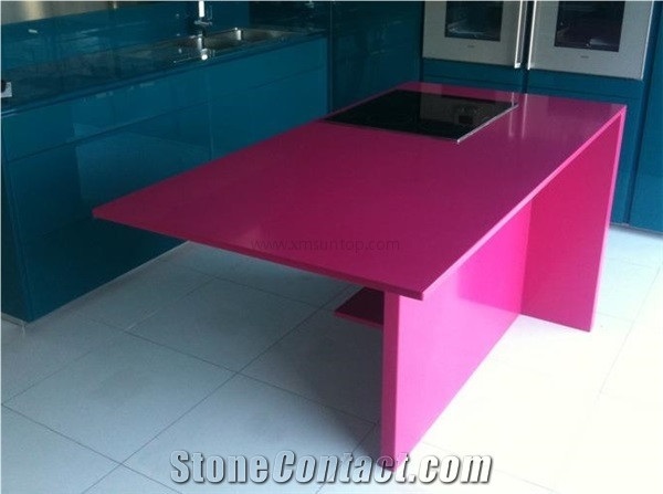 Pink Quartz Stone Kitchen Island Tops/Engineered Stone Kitchen Countertops/Artificial Stone Countertop /Solid Surface Top/Quartz Countertop/Silestone