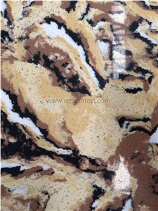 Tiger Skin Quartz Stone Slab/Engineered Stone Slab/Artificial Stone/Solid Surface/Silestone