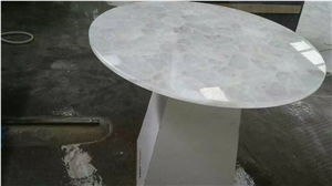 White Crystal Semiprecious Stone Bath Countertop/Engineered Stone Countertop/Artificial Marble Countertop /Solid Surface Top/Vanity Top/Bathroom Countertop