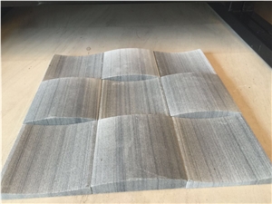 Grey Wooden Grain Marble Cultured Stone/Gray Wooden Vein Marble Stacked Stone for Wall Cladding-Yh003