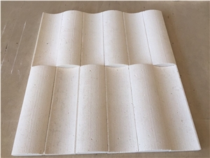 Own Factory-Beige Limestone 3d Cultured Stone /Stacked Stone Wall Cladding Panel Yh001