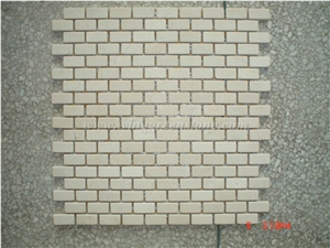 Beige Marble Linear Strips Mosaic, Winggreen