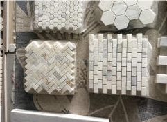 Calacatta White Marble Mosaic, Hexagon, Winggreen