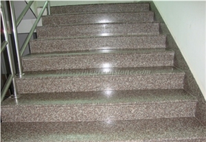 Cheap Polished G664 Granite Stairs & Steps，Luo Yuan Red Granite,Brainbrook Red Granite, Treads and Threshold