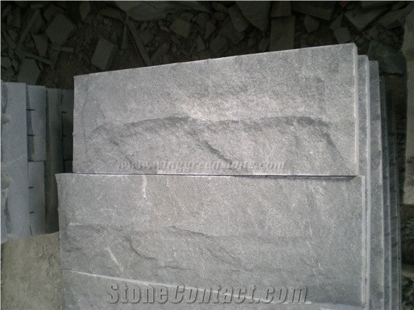 China Impala Granite Mushroomed Stone, Dark Grey G654 Mushroom Wall Cladding, Sesame Black Granite Mushroom Stone for Exterior Wall Decorations, Xiamen Winggreen Manufacturer