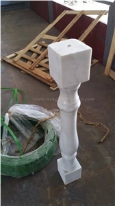 China White Marble Handrail, Guangxi White Marble Staircase Rails, Natural White Marble Balustrades, Outdoor Landscaping Stone Pillars, Xiamen Winggreen Manufacturer