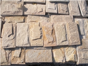 Chinese Natural Beige Slate Mushroom Stone, Slate Mushroomed Wall Cladding for Exterior Wall Decoration, Xiamen Winggreen Manufacturer