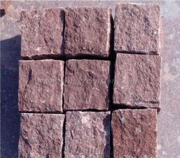 Competitive Price with High Quality China Red Granite Exterior Paving Cube Stone for Floor Covering