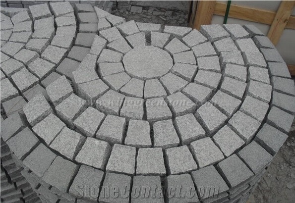G603 Gray Granite Cube Stone with Net,Cobble Stone, Netting Pavers,Walkway/Driveway Cube Pavers,Various Shape Available