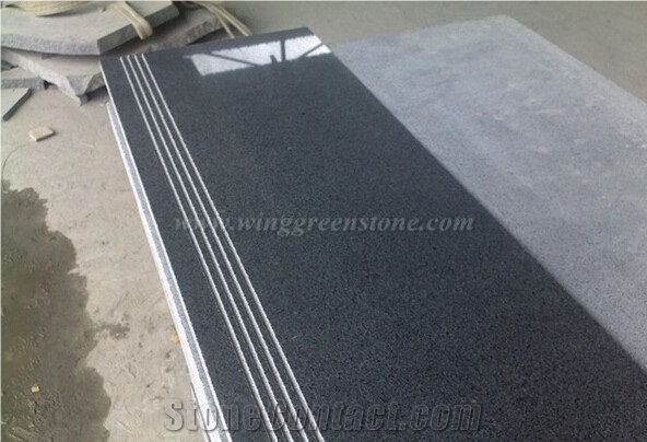 G654 Granite Step,Riser,Skirting,Staircase,G654 Pink Granite Stairs and Steps ,Padang Black Anti-Slip Stairs,Xiamen Winggreen Manufacturer