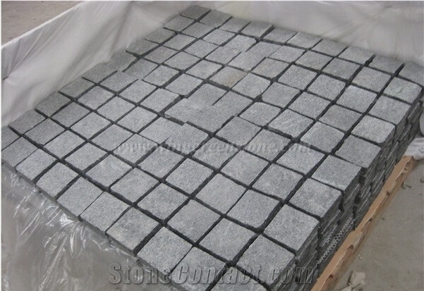 G654 Padang Dark,Sesame Black,Granite Cube Stone, China Dark Grey Granite Pavers