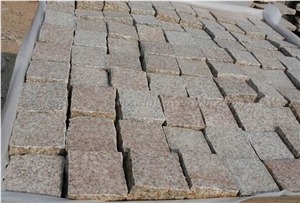 G682 Granite Cubestone, China Yellow Rust Granite Cobble Stone,Pavers for Garden Stepping Pavements