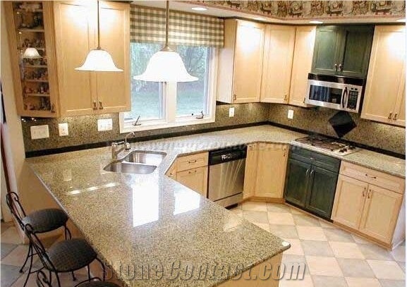 G682 Granite Kitchen Countertop,Island Countertops, Golden Peach,China Rusty Yellow Granite Vanitytop