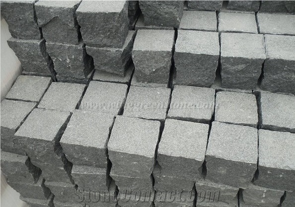 G684 Fuding Black Granite Cube Stone & Paver, Black Pearl Paving Stone, Paving Stone, Cobble Stone, Cube Pavers, Exterior Stone
