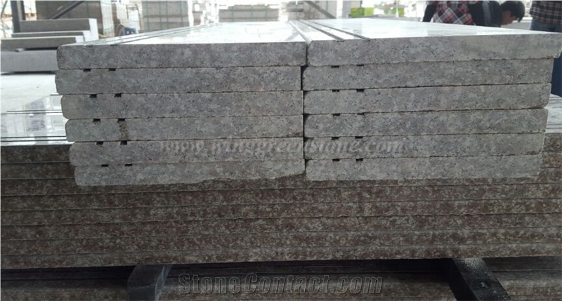 G687 Granite with Competitive Price, Peach Red Granite, China Pink Granite Steps & Risers, Treads and Threshold, Xiamen Winggreen Manufacture