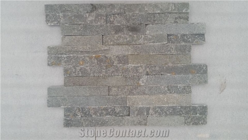 Grey Natural Stacked Stone Panel, Natural Surface Slate Cultured Stone for Wall Decoration, Grey Wall Cladding for Indoor and Outdoor, Xiamen Winggreen Manufacturer