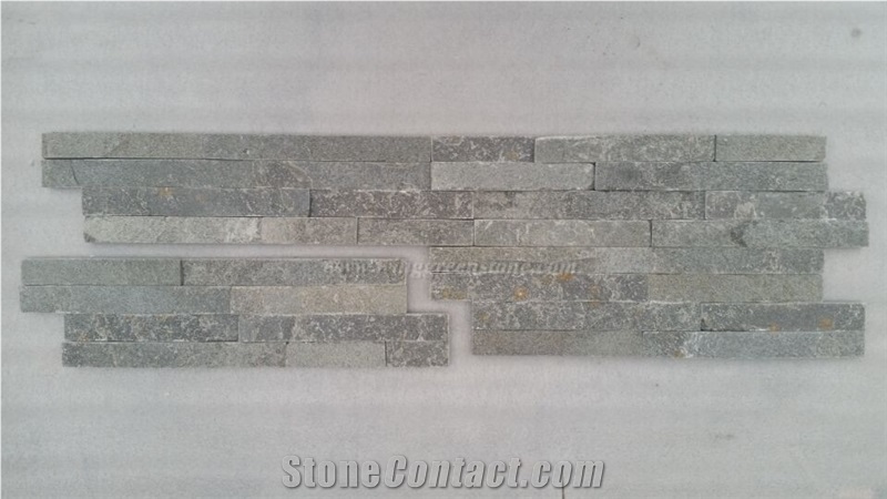 Grey Natural Stacked Stone Panel, Natural Surface Slate Cultured Stone for Wall Decoration, Grey Wall Cladding for Indoor and Outdoor, Xiamen Winggreen Manufacturer