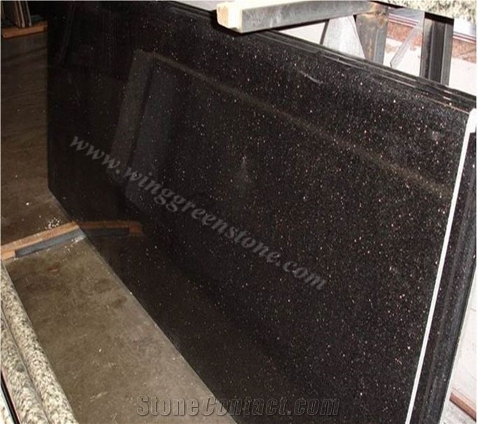 Hot Sale High Quality Black Galaxy Granite Polished Kitchen Countertops