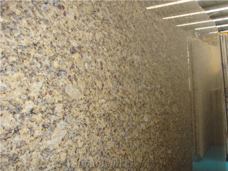 Imported Granite, Brazil Yellow Granite, Giallo Santa Cecilia Granite Tiles & Slabs, Giallo Cecilia/Brazil Gold/Juparana Santa Cecilia Granite for Interior & Exterior Wall and Floor Applications