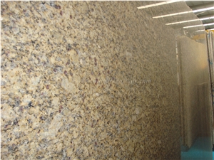 Imported Granite, Brazil Yellow Granite, Giallo Santa Cecilia Granite Tiles & Slabs, Giallo Cecilia/Brazil Gold/Juparana Santa Cecilia Granite for Interior & Exterior Wall and Floor Applications
