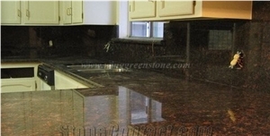 India Tan Brown Granite Kitchen Countertop, Brown Granite Kitchen Countertops,Xiamen Winggreen Manufacturer