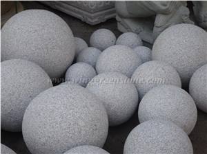 Light Grey G603 Ball Sculptures, Ball Stone Carving, Ball Stone Statue for Garden Decoration, Winggreen Stone