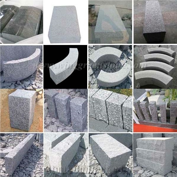 Low Price Chinese Light Grey G603 Granite Kerbstone/Curbstone/Side Stone/Road Stone, Winggreen Stone