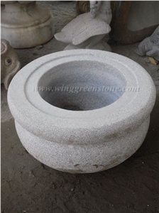 Low Price High Qualtity Light Grey Granite Flower Pot,Outdoor Planters,Flower Vases