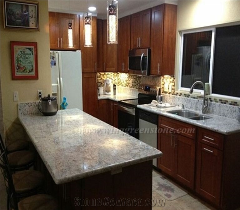 Manufacture Excellent Galaxy White Granite Polished Kitchen Countertops