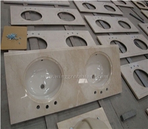 Own Factory Supply Of Crema Marfil Marble/Spain Marble Vanity Tops