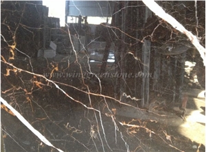 Own Factory Supply Of High Quality Brown Tiny Marble Polished Slabs China Brown Marble