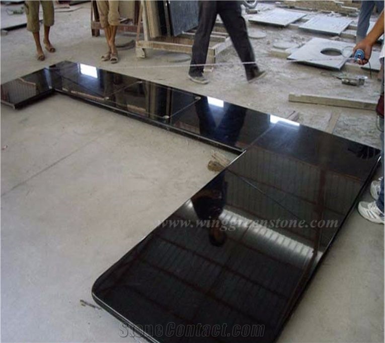Own Factory Supply Of Shanxi Black Granite Polished Kitchen Countertops & Vanity Tops