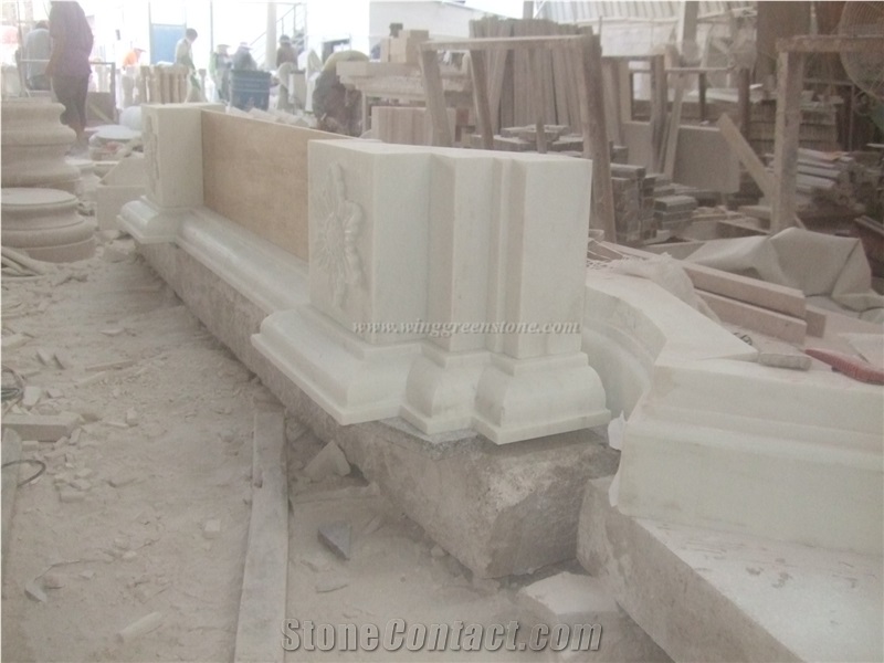 White Marble Fireplace, European Style Fireplaces, Wing Shape Fireplace, Hand Carved Marble Fireplace Decoration & Surrounds