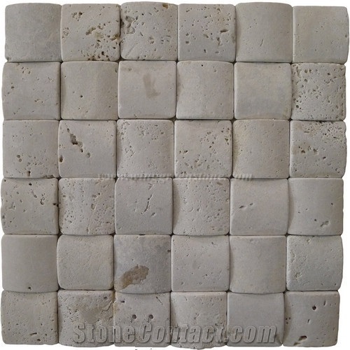 White Travertine Mosaic, Split Face Mosaic, Tumbled Mosaic, Wall & Floor Mosaic, Xiamen Winggreen Manufacturer