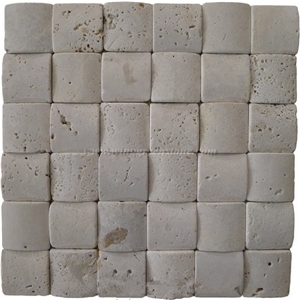 White Travertine Mosaic, Split Face Mosaic, Tumbled Mosaic, Wall & Floor Mosaic, Xiamen Winggreen Manufacturer