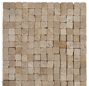 Yellow Travertine Mosaic, Wall & Floor Mosaic, Mosaic Pattern, Xiamen Winggreen Manufacturer