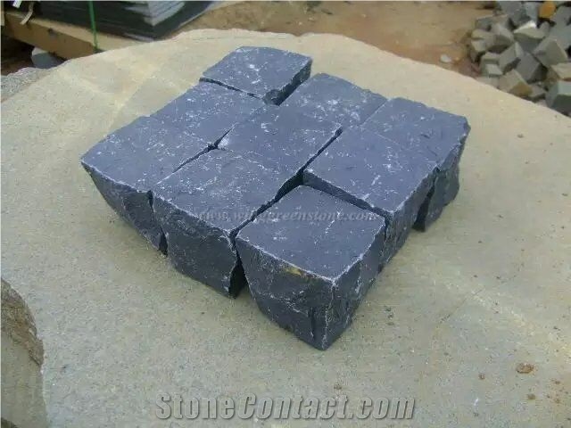 Zhangpu Black Granite Cube Stone , Basalt Zangpu Paving Stone, Ocean Green Cobble Stone, Walkway&Driveway Pavers,Landscape Drainage, Xiamen Winggreen Manufacturer