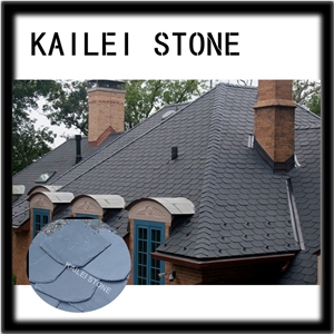 China Grey Slate Roof, Grey Color Roofing Tiles, Deep Scallop Type