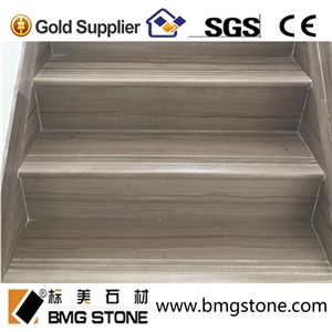 Cut to Size Indoor Athen Grey Marble Stairs Design