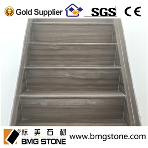 Cut to Size Indoor Athen Grey Marble Stairs Design