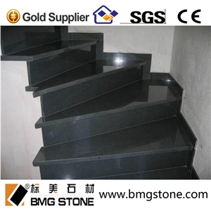 G654 Black Granite Dark Grey Staircase